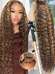 40 Inch 4/27 Ombre Deep Wave Curly Highlight Wig Human Hair Brazilian 7x5 13x4 Glueless Wigs Ready To Wear For Women 250 Density