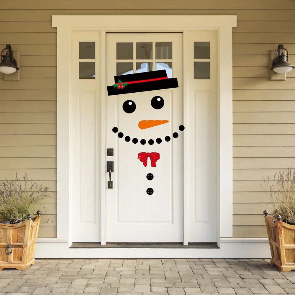 16pc/set DIY Christmas Snowman Decoration Outdoor Garage Door Decorations For Home Christmas Holiday DIY Snowman Christmas Decor