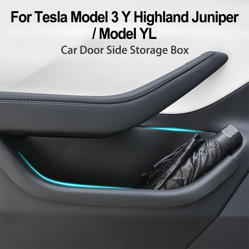 

For Tesla Model 3 Highland Y Juniper Car Door Side Storage Box Door Slot Storage Organizer Container Car Interior