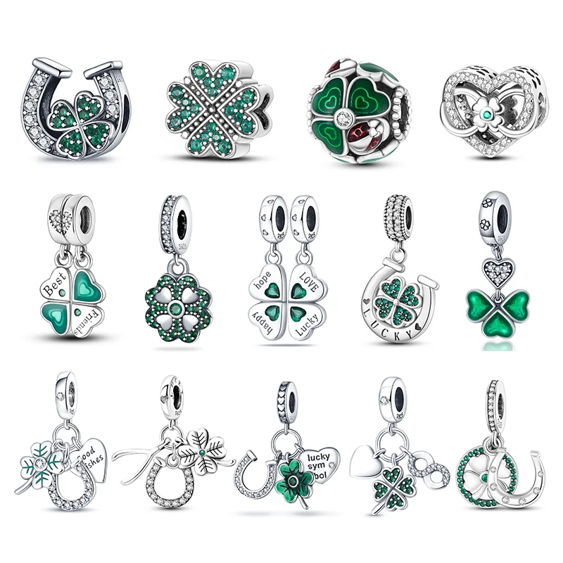 

Fashion Lucky Four Leaf Clover Series 925 Sterling Silver Pendant Beads Suitable for Pandora 925 Original Bracelet DIY Jewelry