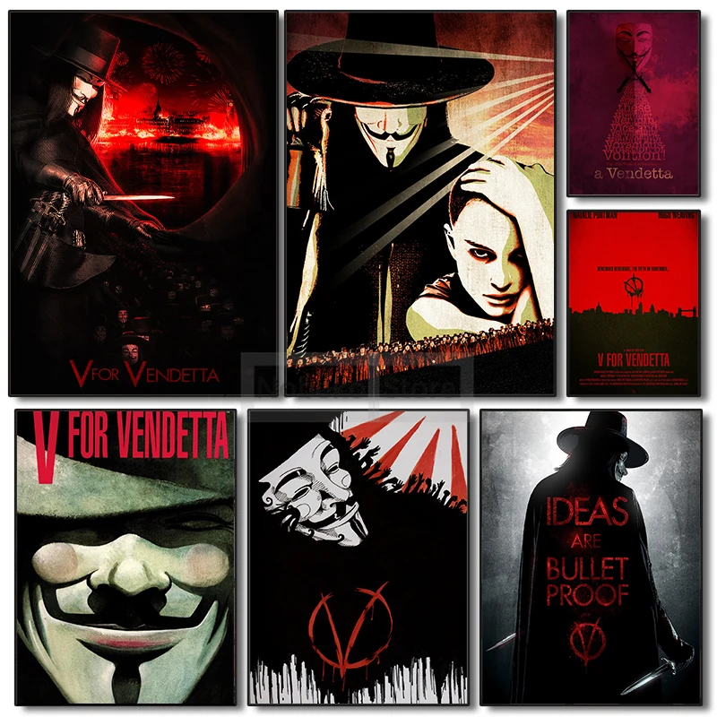 Classic Science Fiction Movies V-Vendetta Poster and Prints Canvas Painting Wall Art Pictures Home Room Decor