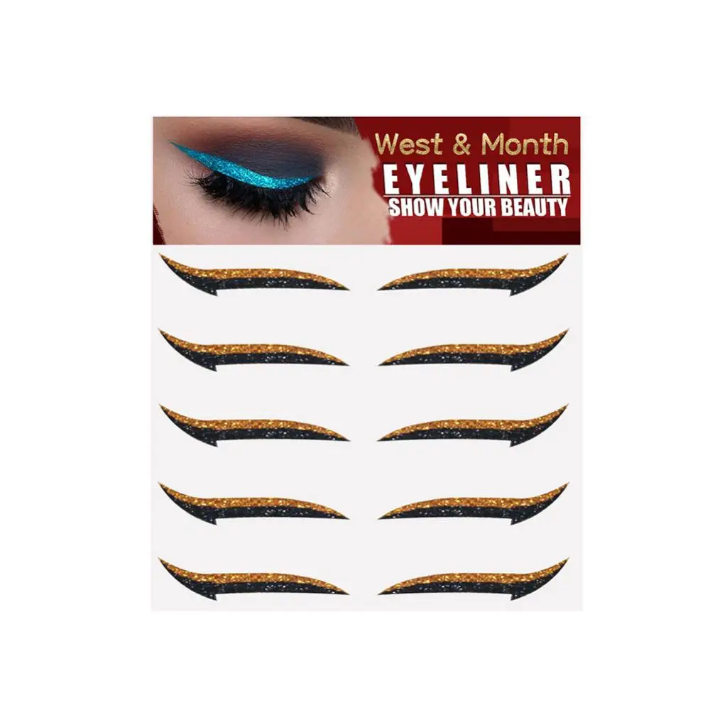 5 Pairs Eyeliner Stickers Zelfklevende Oogschaduw Toneelschmink Dubbele Ooglid Stickers Party Nachtclub Oog Make-Up Stickers