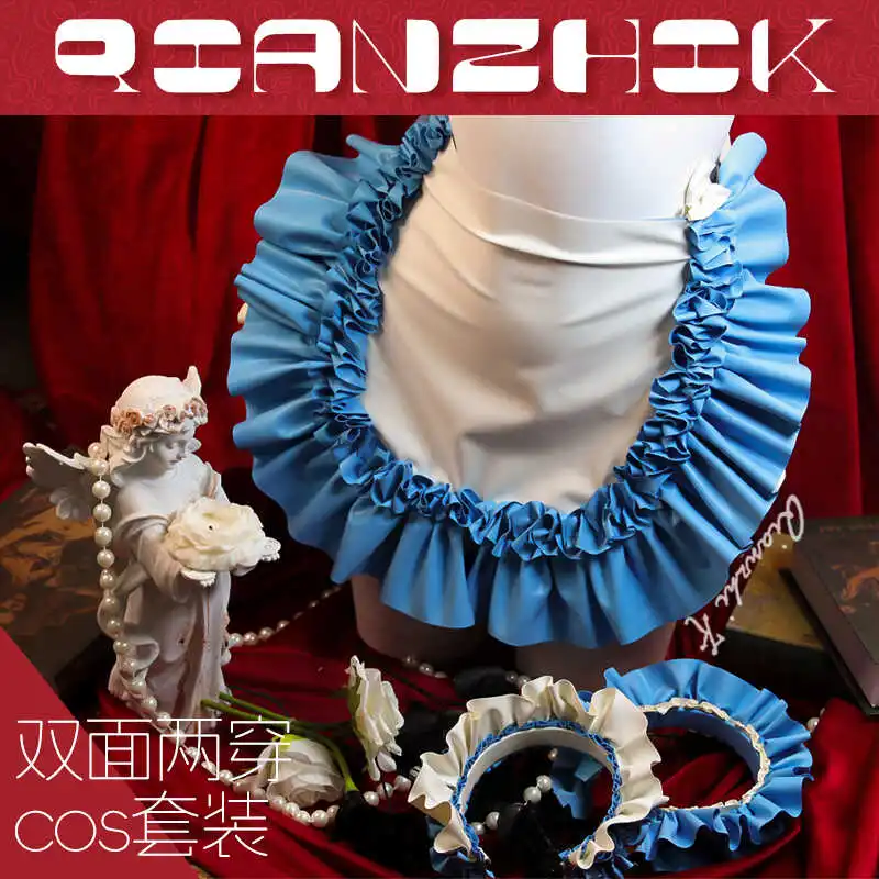 

Сине-белое платье горничной для косплея на Хэллоуин, мужское и женское платье Rem Nanny