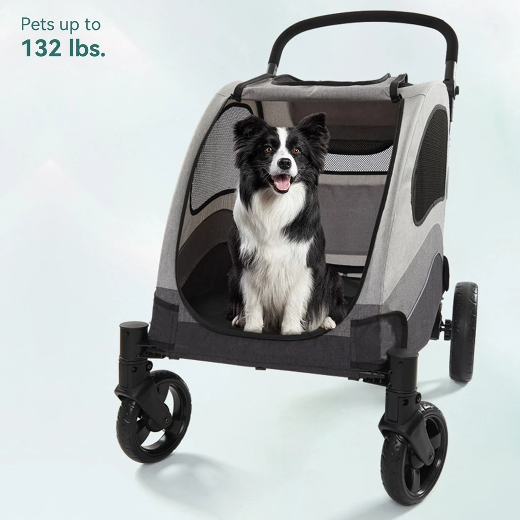 

Modern Foldable Pet Stroller for Large Dogs Dog Wagon and Cart for 2 Medium Sized Dogs