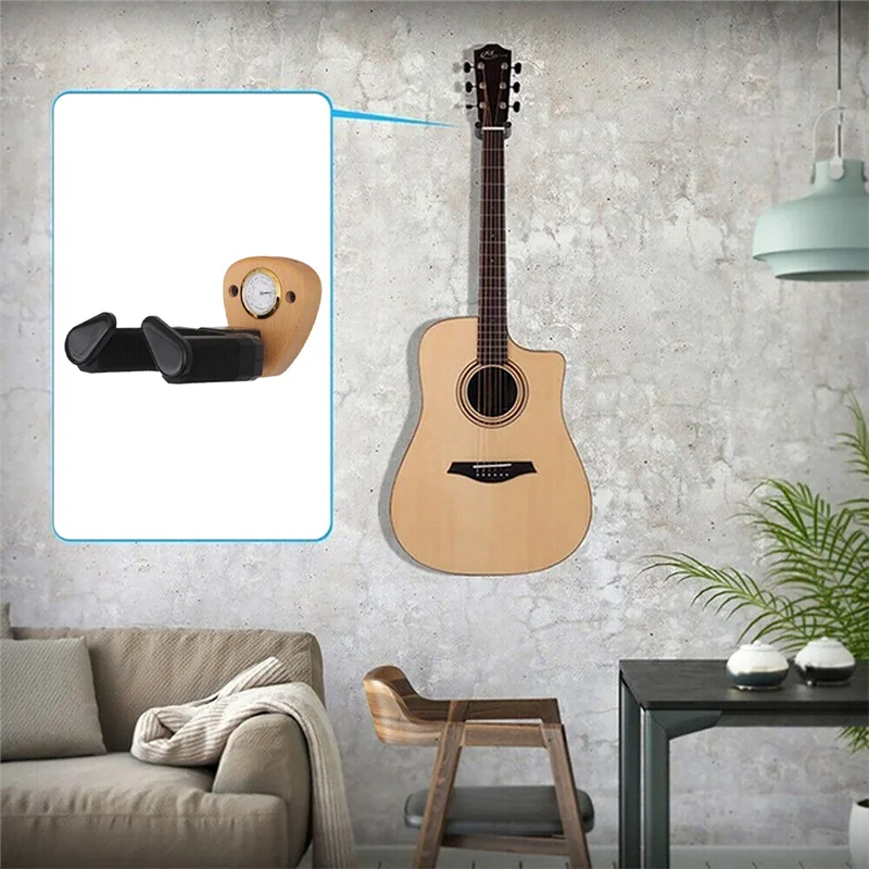 

A37Q-Guitar Hanger Hook With Hygrometer Guitar Stand Rack Universal Guitar Display Bracket For Electric Guitar Ukulele Bass