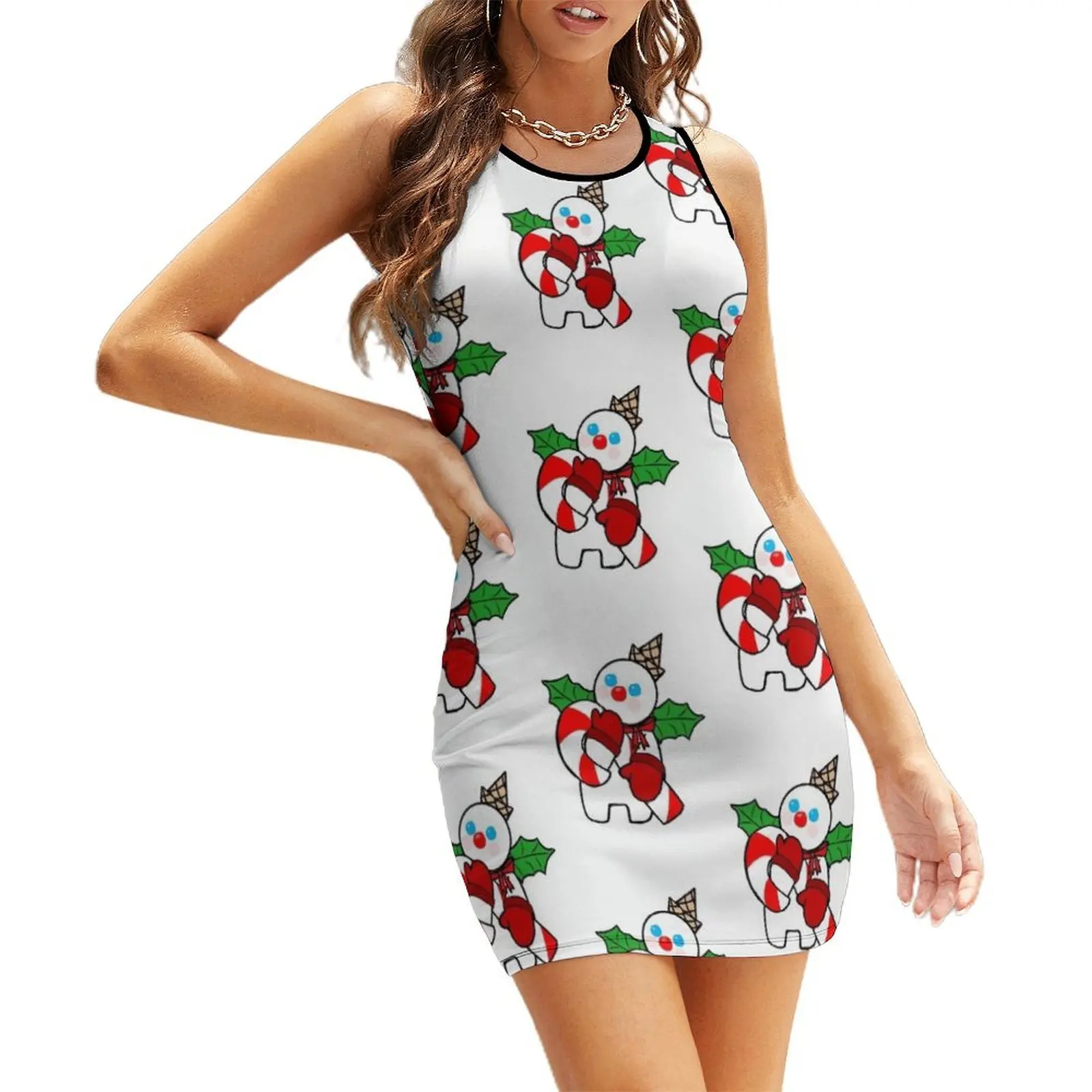 

Mr. Bingle with Candy Cane Sleeveless Sundress dresses ladies 2025 summer summer dresses women 2025 Women's summer dress