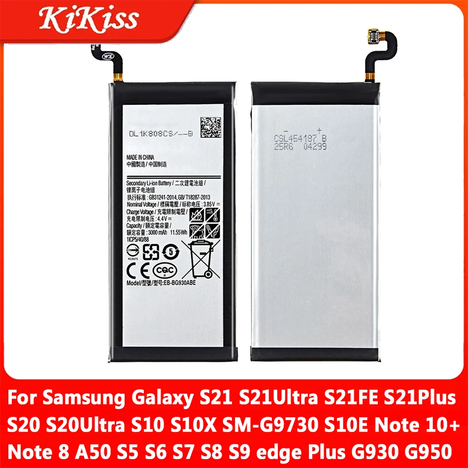 

Battery For Samsung Galaxy S8 S9 Plus S10e S10 S20 Ultra S21 FE S10x Note 10 Plus 8 S7 Edge S6 S5 A50 A30 A30S G930 Batteries