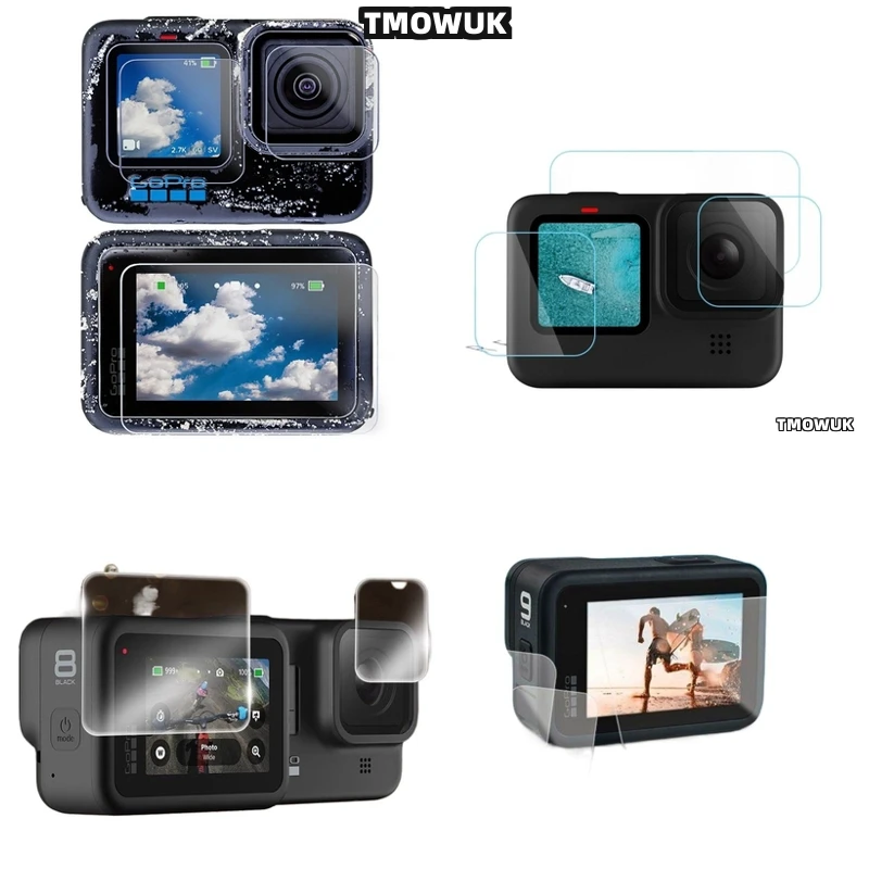 

For GoPro Hero12 11 10 9 HD 9H Tempered Glass Screen Protector Anti-Scratch Front Back Lens Cover