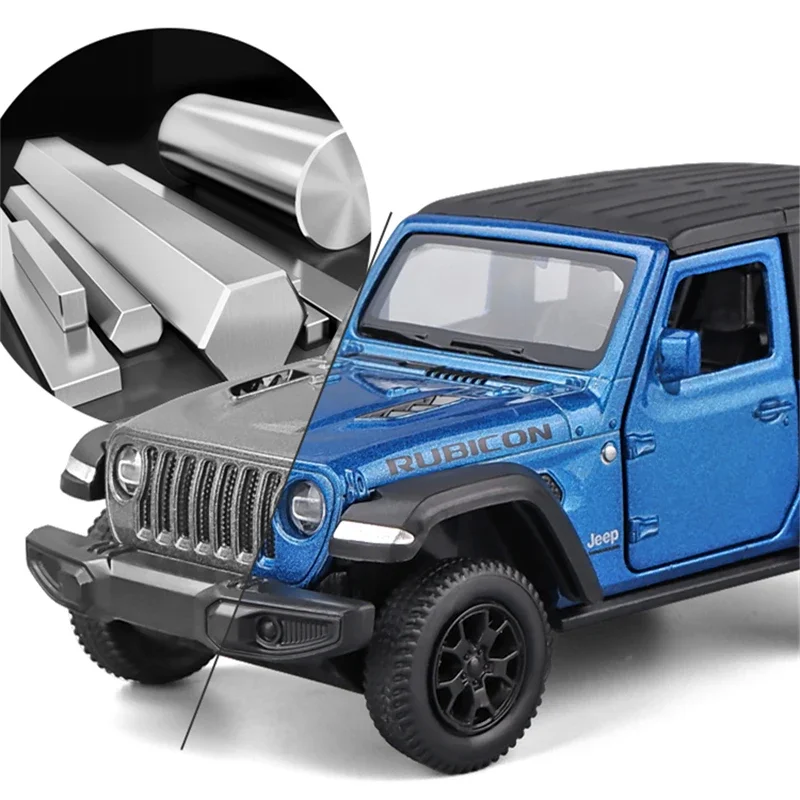 1:36 Jeeps Wrangler Rubicon Alloy Car Model Diecasts Metal Simulation Toy Off-road Vehicles Car Model Collection Childrens Gifts