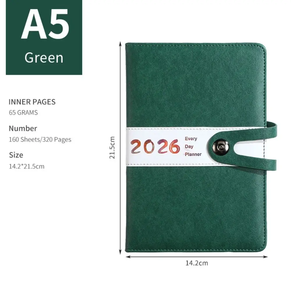 English 2026 Schedule Planner Notepad Wear-resistant 12 Months To-do List Notebook Simple Bookmark Diary Writing Pads