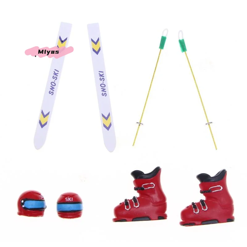 قطعة واحدة من ديكور مشهد التزلج الشتوي المصغر لبيت الدمى 1/12 - قبعات التزلج على الجليد - ملحقات بيت الدمية #3