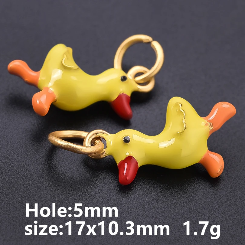 6 Stück Metall-Anhänger der Tier-Serie: Ente, Delfin, Giraffe, Hase, handgefertigt, zum Selbergestalten, personalisierbar, für Herren- und Damen-Halsketten, Schmuck. – Detail 1