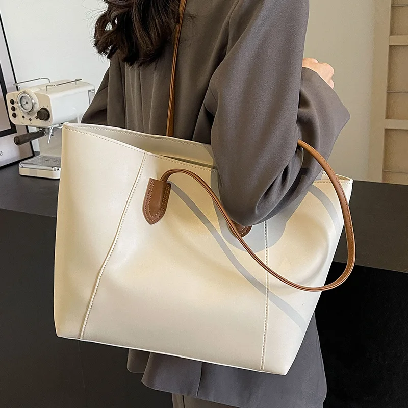 

Women PU Leather Handbags Large Capacity Tote Bag New Fashion Female Underarm Shoulder Crossbody Bags for Commuter Work Student