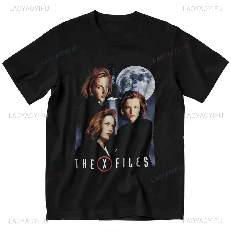 Classic Retro The X Files T-shirt Dana Scully casual street T-shirt for men with short sleeves