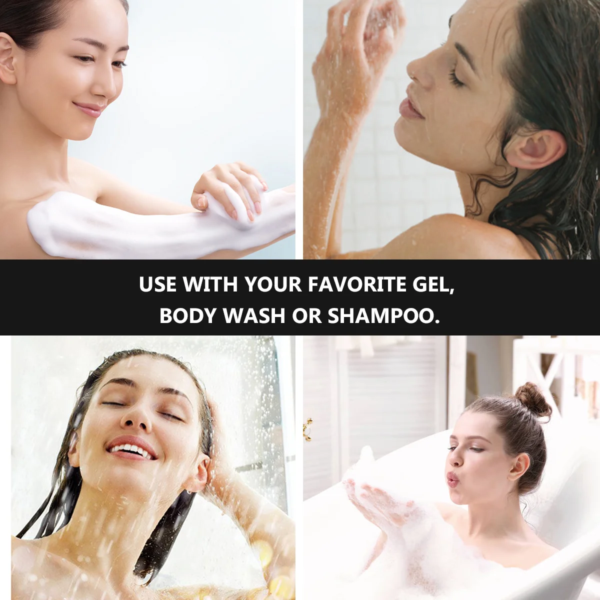 

Bath Sponge Brush Long Handle Loofah Mesh for Shower Exfoliating Back Scrubber Body Scrubber Puff for Men Women