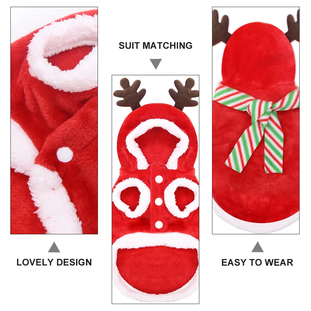 

Small Dog Clothes Christmas Headdress Pet Outfit Socks Costumes Red Holiday Clothing Party