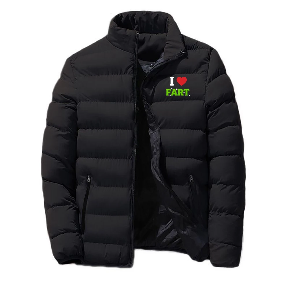 2026 Huge Fart Loading Print Autumn And Winter New Men's Four-color Cotton-padded Jacket Zipper Warm Sports Coat