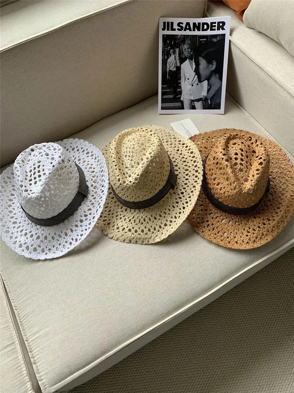 

Women's Straw Hat Wide Brim Hollow Out Panama Jazz Bowler Hat Summer Holiday Beach Outing Sun Hat