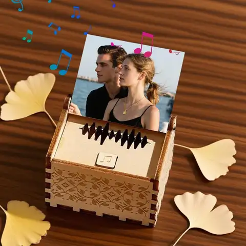 Customizable Music Box Personalized Lightweight Wooden Heartfelt Recording Capabilities For Anniversaries Valentines Day