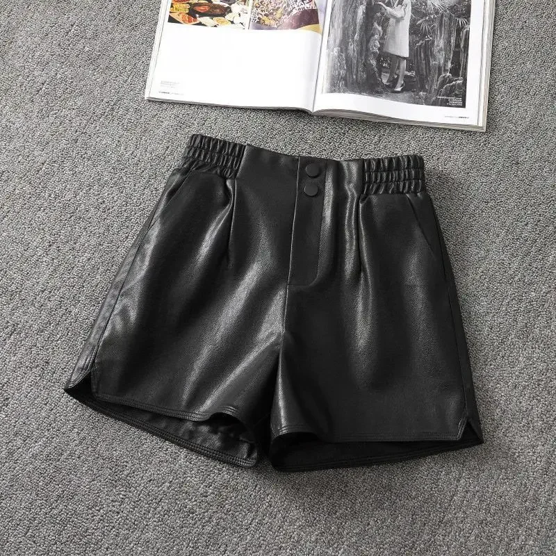 Trend Elastic Waist Youth A-line Shorts Spring Autumn New Solid Loose All-match Wide Leg Shorts Fashion Casual Women Clothing