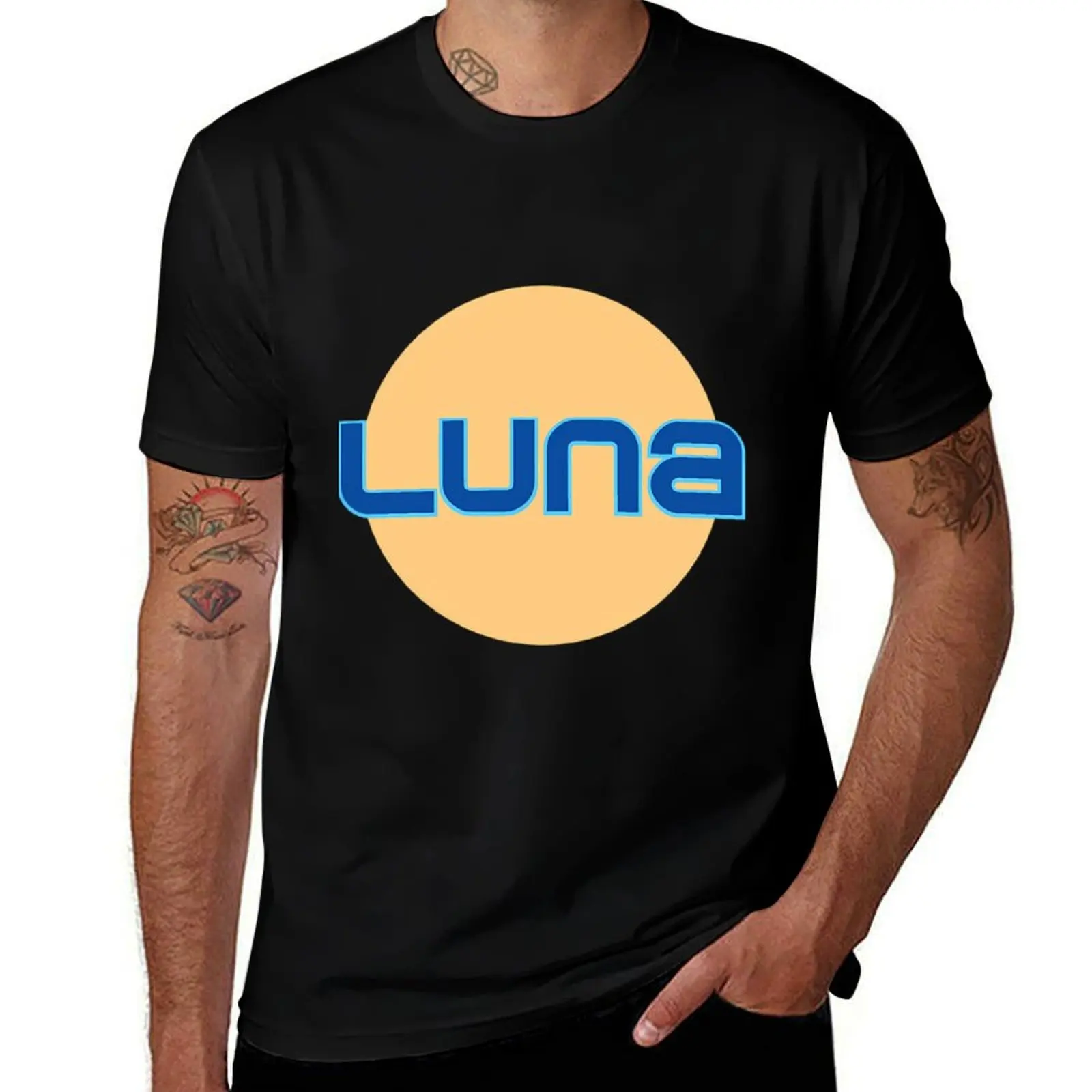 

Luna-Logo T-Shirt blue archive summer tops Louboutins luxury designer men t shirts