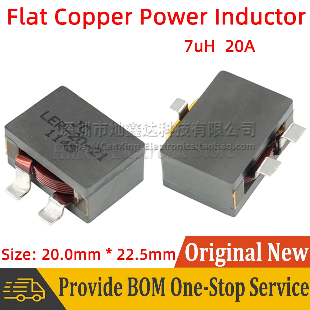 

2pcs SMD SMT Power Inductor Inductance 7uH 20A High Current Flat Copper Coils Filter Low Profile 3 Pin