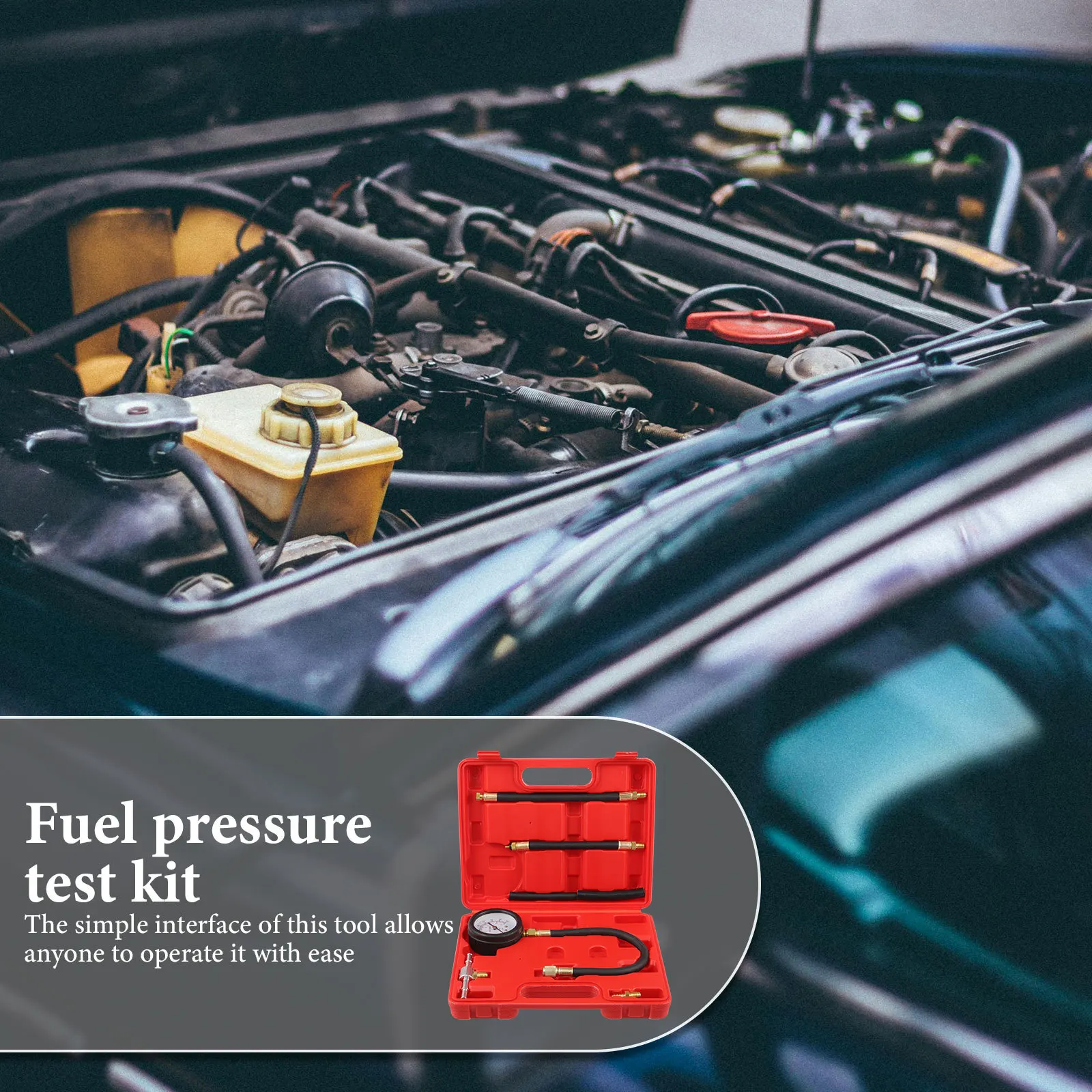 

1Set Fuel Injection Pressure Gauge Tester Kit Easy Operation Fuel Pressure Test Tool for Car Maintenance Tester Kit