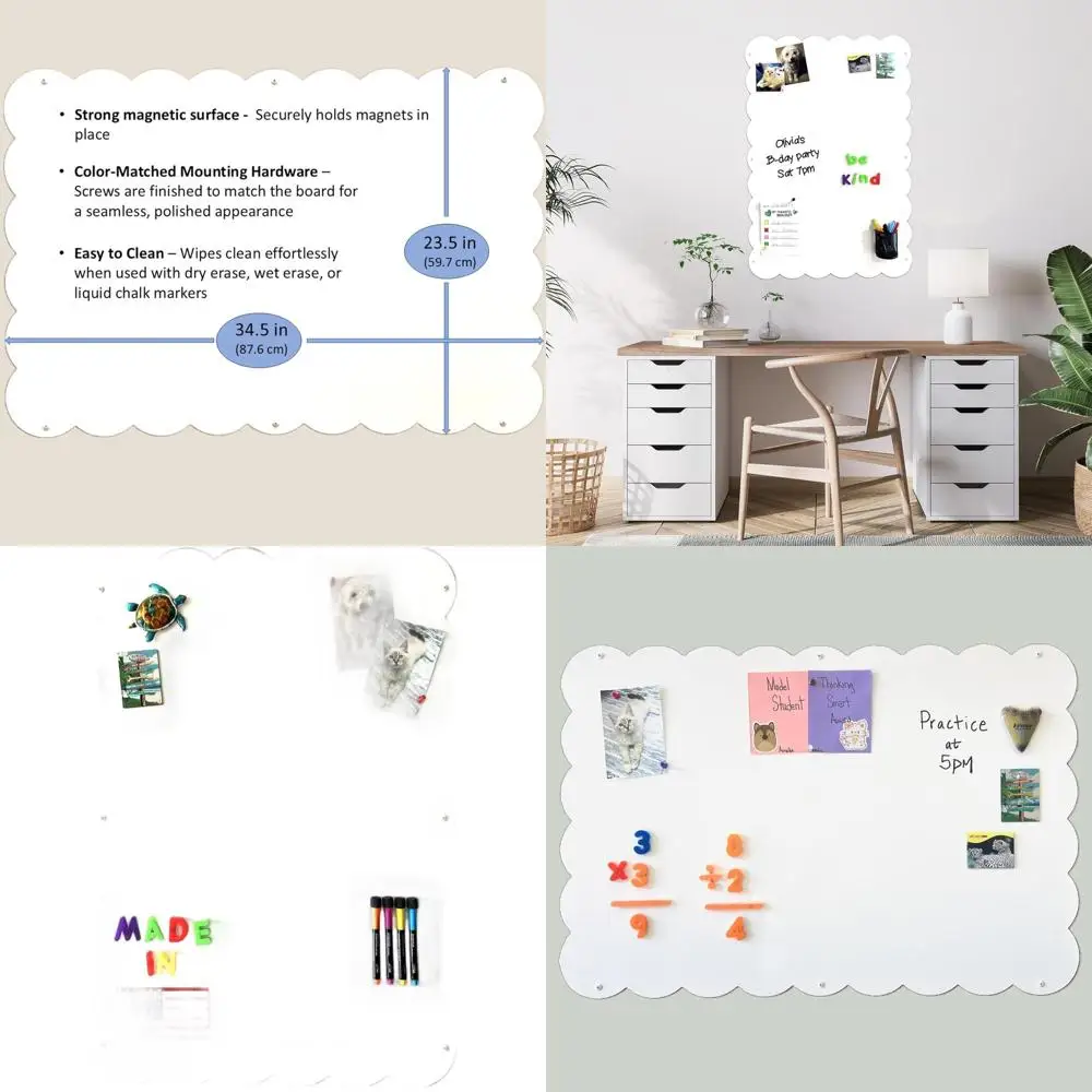 لوح مسح جاف مغناطيسي أبيض بدون إطار، 23.5 × 34.5، ديكور حائط، صنع في الولايات المتحدة الأمريكية #1