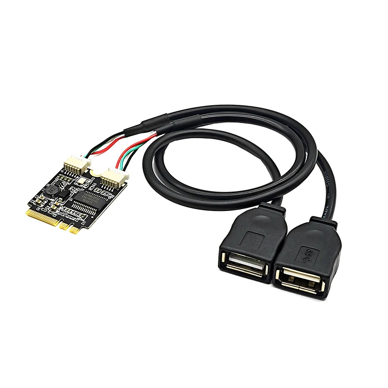 NEW M2 KEY A+E to 2Port USB2.0 Expansion Card Riser M2 Key A/E WIFI Interface to Dual USB Adapter for Tinker Board 2/2S Tinker R