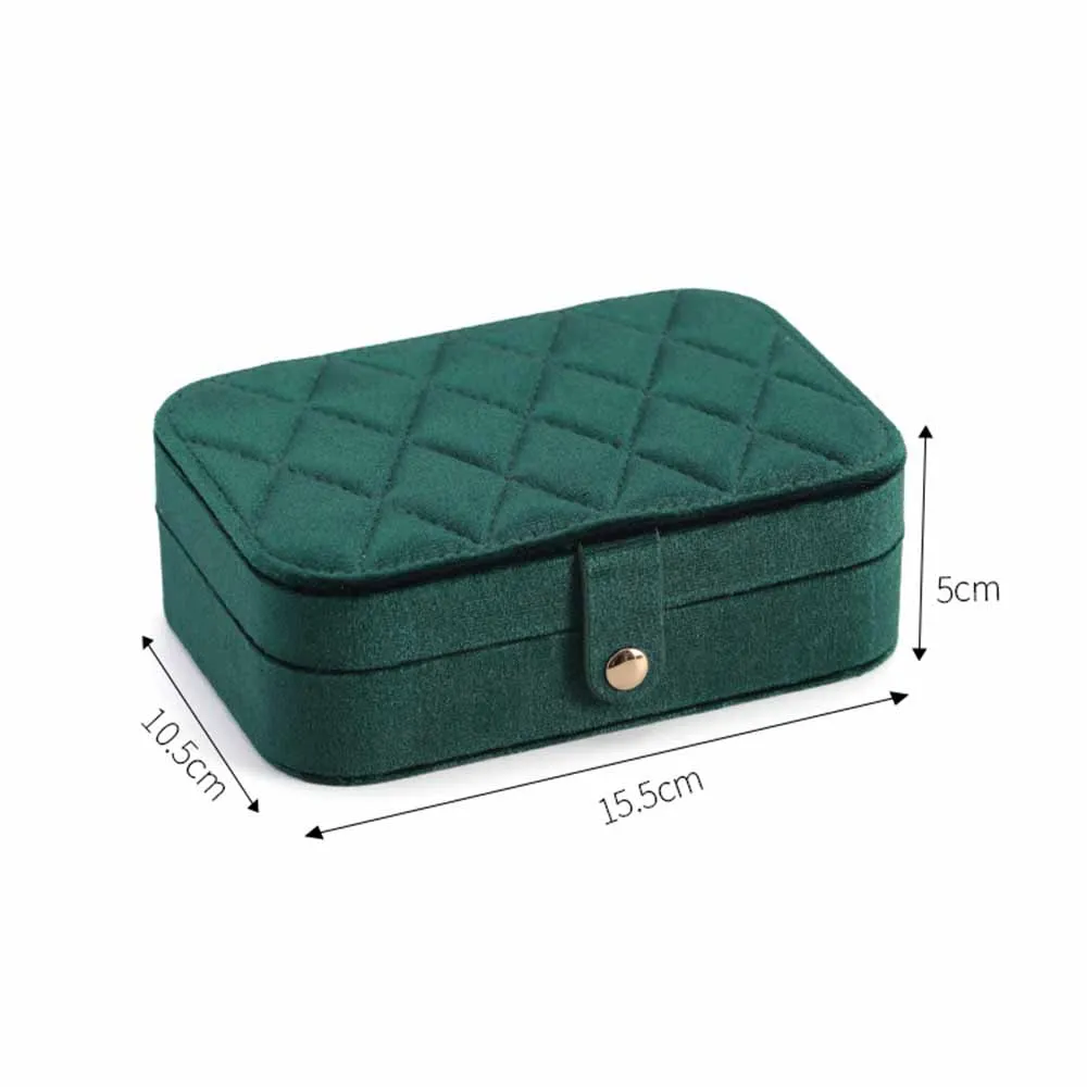 Double-Layer Jewelry Storage Box High Quality Velvet Portable Travel Jewelry Display Holder for Ring Necklace Earrings Organizer