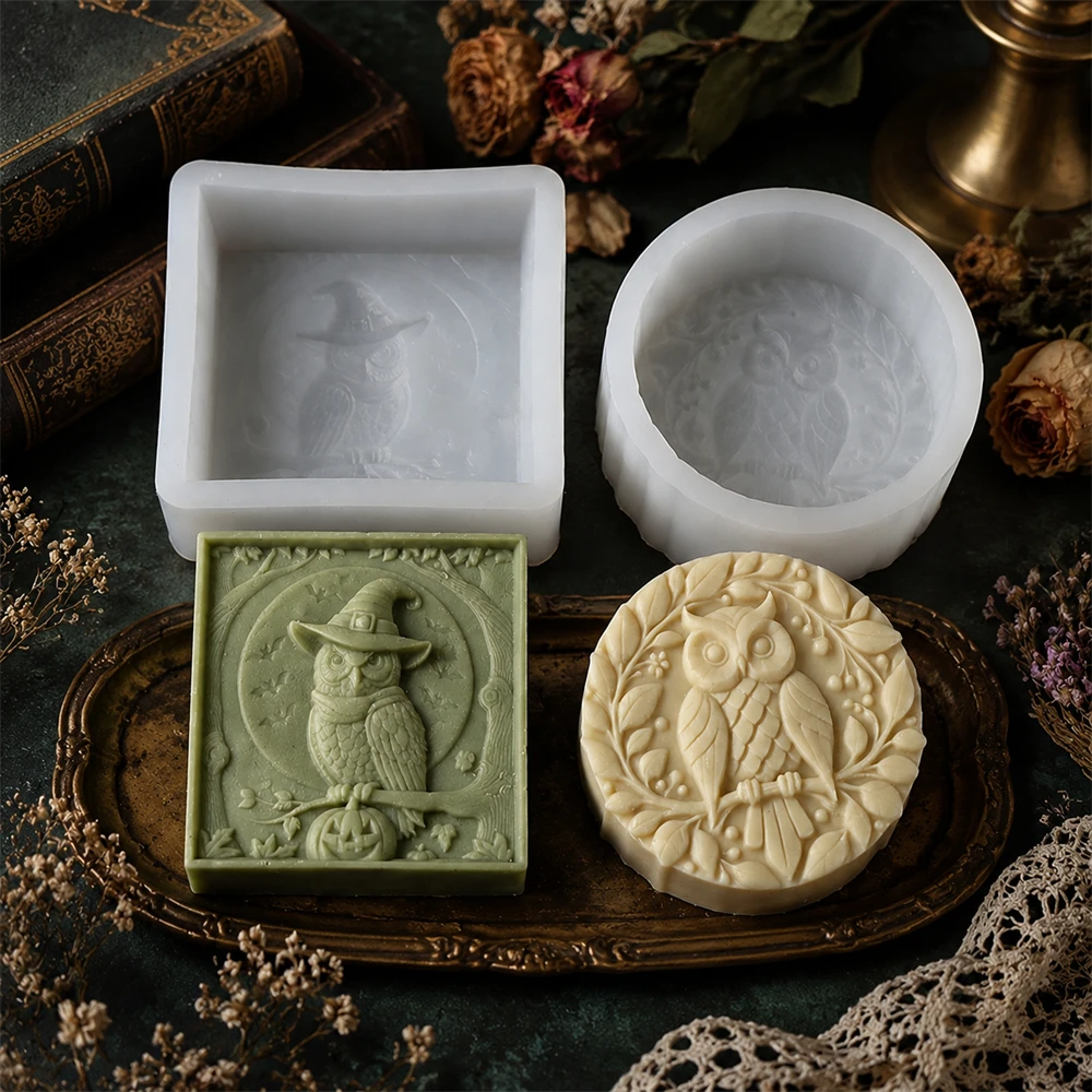 Soap Making Additives - Relief Owl Pattern Soap Silicone Mold