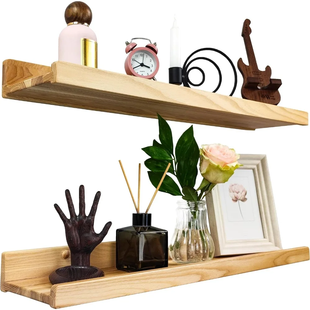 

Floating Shelves for Wall 24 inch, Rustic Wall Storage Shelves with Lip, Kids Bookshelf, Photo & Picture Ledge Shelves