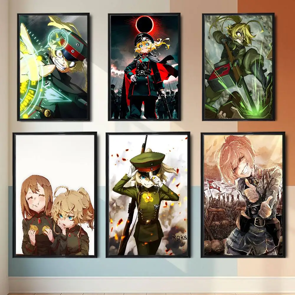 Tanya von Degurechaff Youjo Senki Poster Prints Wall Art Picture Painting Gift Living Room Restaurant Bar Large Dec Sticker