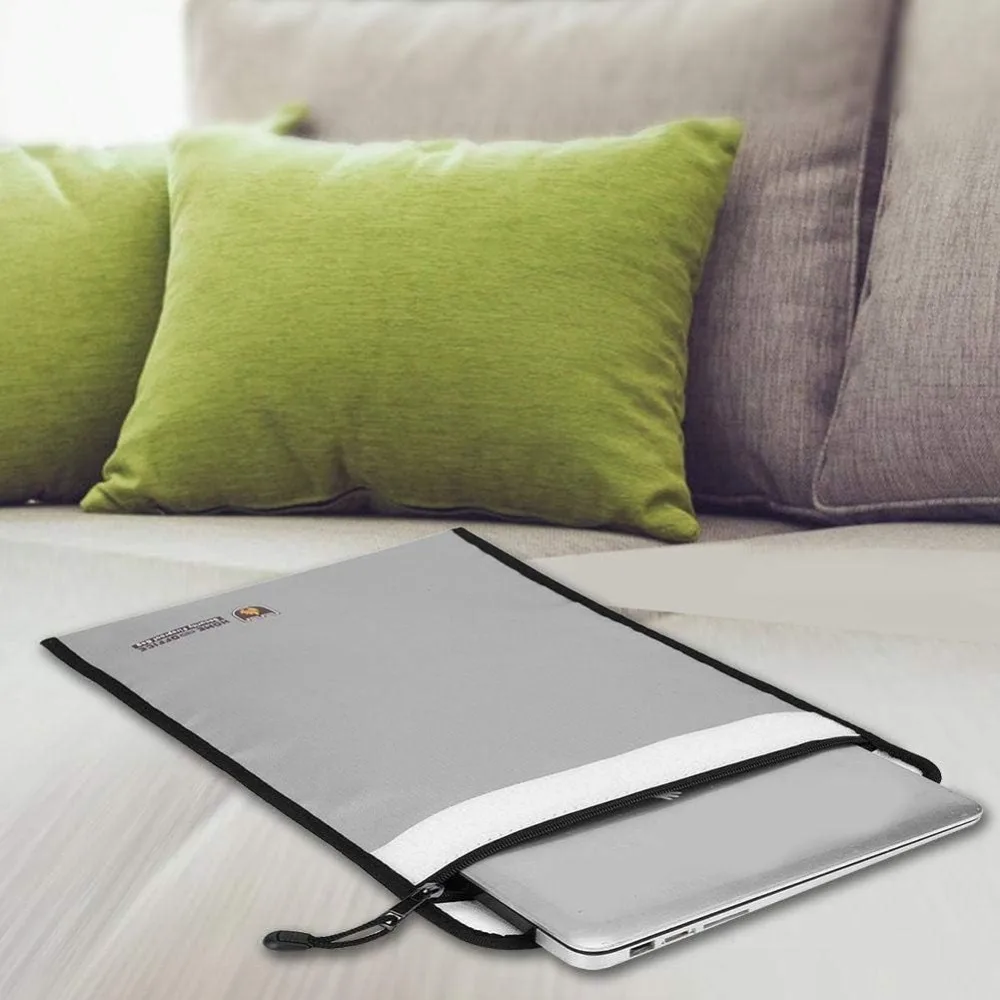 Silicone Coated Fireproof Bag Fireproof Edge Wrapping Fireproof Zipper Fire Resistant Pouch Silver Money Document Bag For Cash