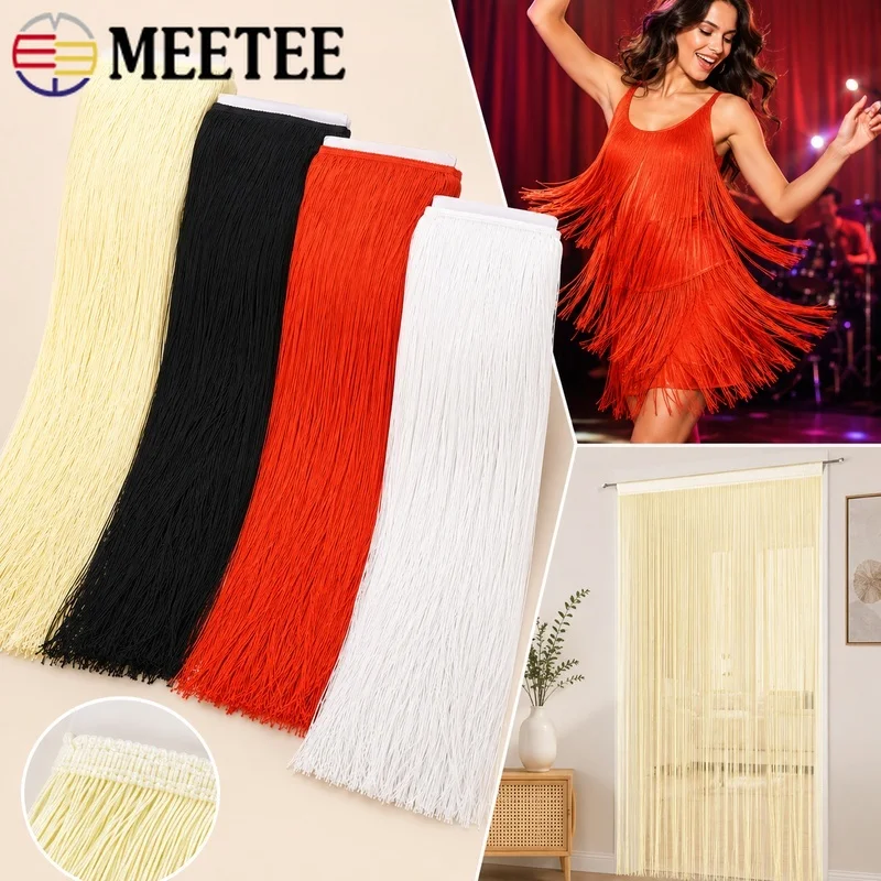 2/5M 50CM Long Fringe Trim Polyester Tassel Ribbon Latin Dance Costume Party Dress Performance Curtain Decor Sewing Accessories
