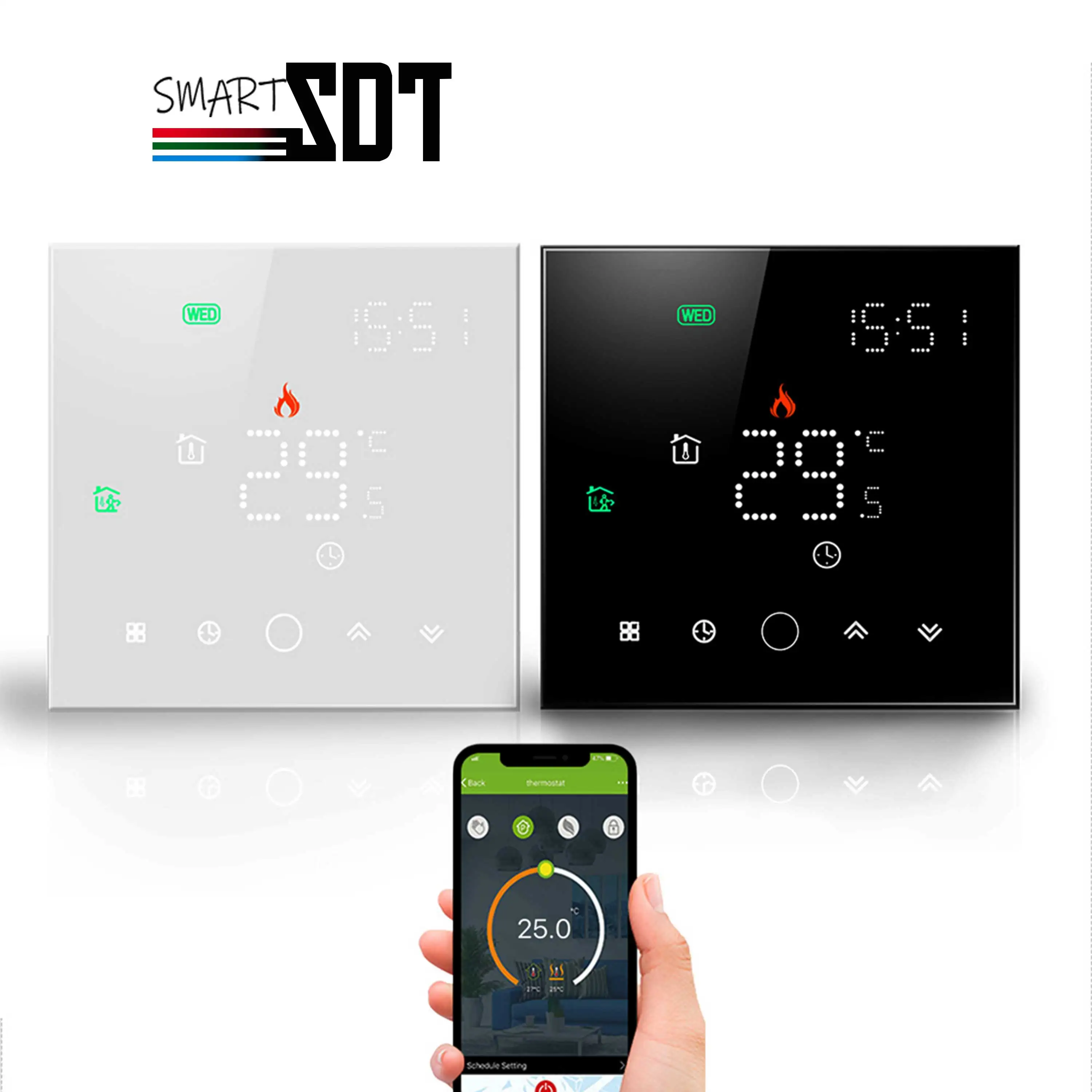 

SDITERSMT WIFI LED Heating Thermostat Heat for GA Valve/GB Electrical/GC Boiler,Work Amazon Alexa,Google Assistant,Yandex Alice