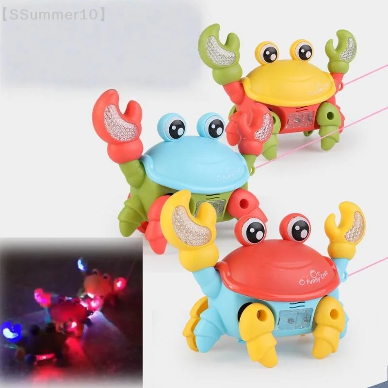 【ssummer10】brinquedo-caranguejo-eletrico-para-criancas-anda-se-move-com-som-luz-e-musica-interativa-presente【ss】