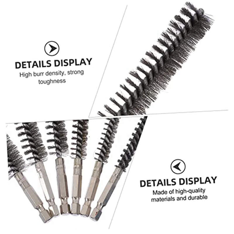 แปรงปัดขนแปรงกลมลวด12ชิ้นแปรงทำความสะอาดท่อขนาด9มม.