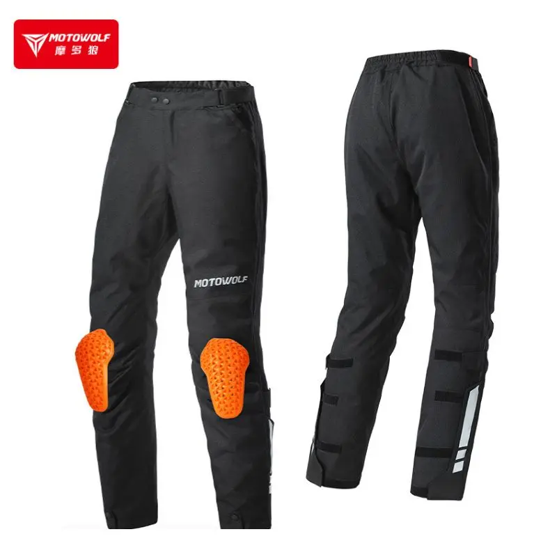 Motowolf Men Motorcycle Winter Pants 600D Oxford Waterproof Biker Overpants Windproof Warm Moto Trousers CE Approval