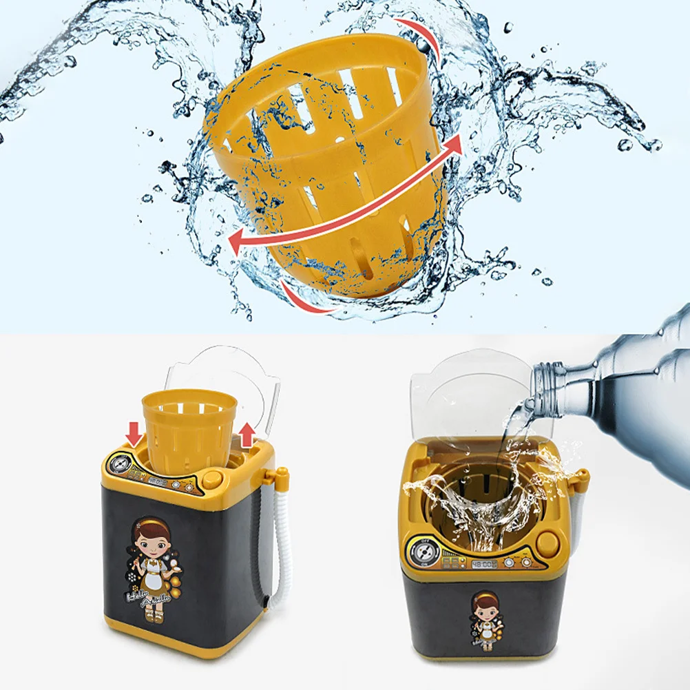 

1pc Mini Washing Machine Premium Waterproof Durable Electric Washing Machine Plaything For Kids Pretend Play Kitchen Set