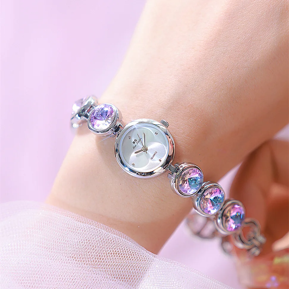 Women Watch Luxury Brand Champagne Gold Purple Satellite Bracelet Wristwatch Waterproof Ladies Fashion Quartz Watches