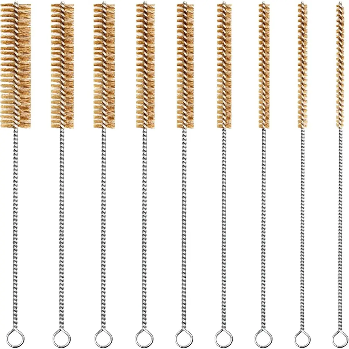 MALL Brass Wire Brush Set 9pcs Tube Cleaning Brush 12
