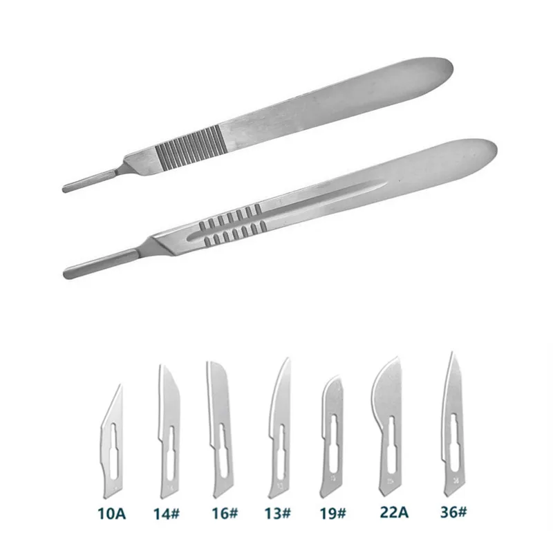 10pcs 10A-22A Sterile Carbon Steel Surgical Blades Scalpel Knife for DIY Cutting Phone Repair Carving Grooming Maintenance