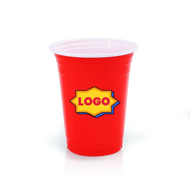 10 00piece.Custom.Factory customized 16 oz disposable PP Red Plastic Cup reusable plastic cup drink Plastic mug set or Events an