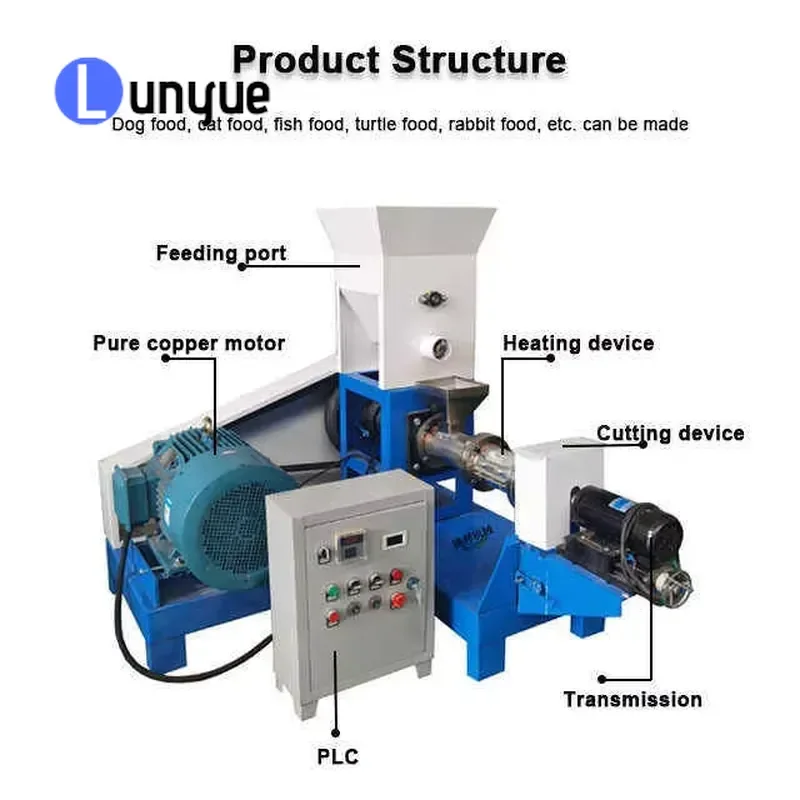 High Productivity Carp Fish Feed Extruder Machine Floating Fish Feed Making Machine 100kg/h Diesel Engine For Aquaculture