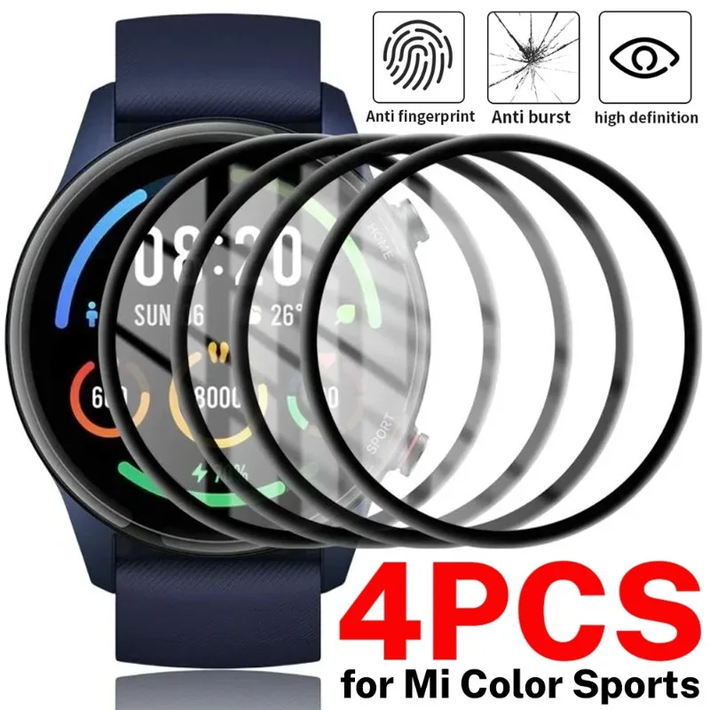 4/1Pcs Protective Film for XiaoMi Watch Color Sports Full Coverage Soft Screen Protector for Mi Watch Global Version Not Glass