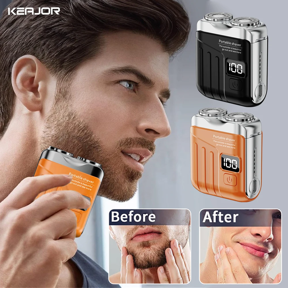 

Мини-электробритва с двумя лезвиями, триммер для бороды, портативная мужская бритва для бороды, домашняя, для путешествий, для влажной и сухой уборки, перезаряжаемая бритва для лица, бороды