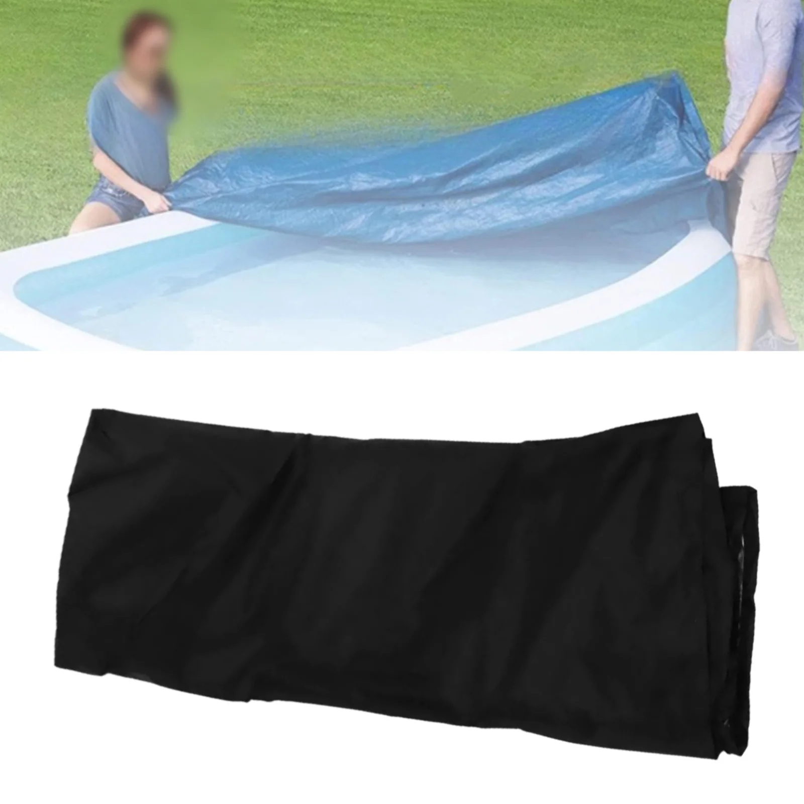 Outdoor Rectangular Pool Cover Waterproof UV-Resistant & Dustproof Foldable Pool Cover Anti-fading PE Tarp Pool Covers