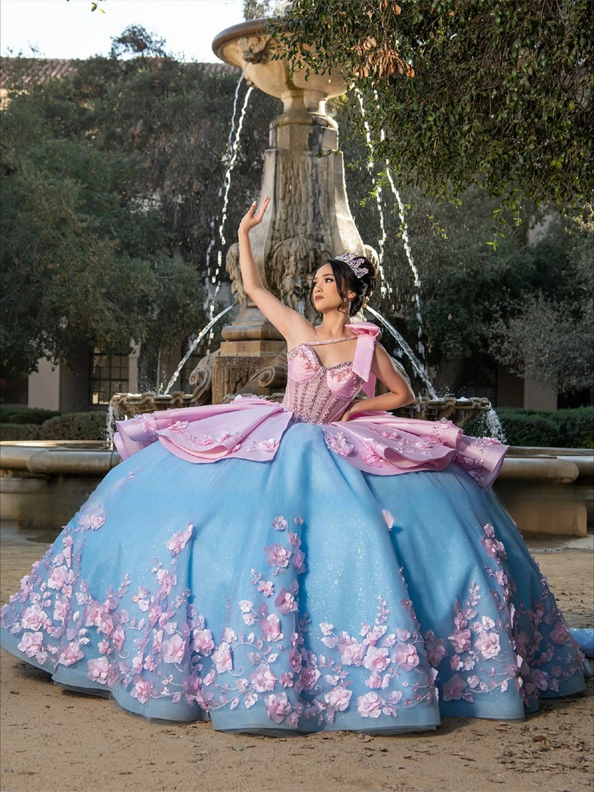 Customized Elegant Luxury Temperament Princess Quinceanera Dresses Charming One-Shoulder Bowknot Appliques Rhinestones Ball Gown