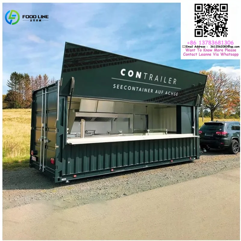 Customized Easy Install Modern Design Steel Sandwich Panel Prefab Container Restaurant Outdoor Fast Food Mobile Coffee Shop